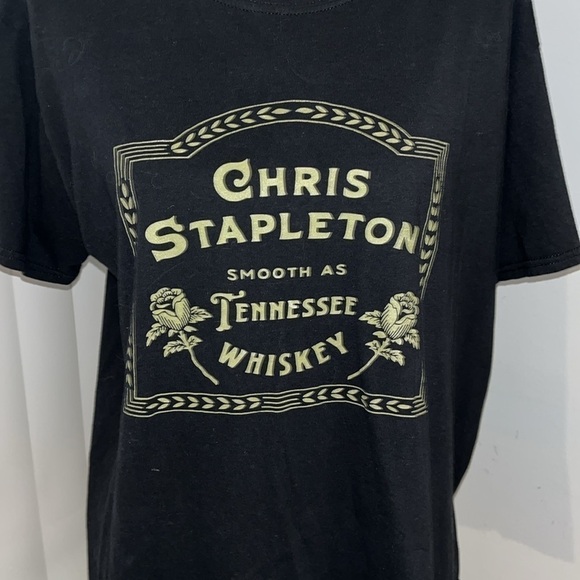 Chris Stapleton Smooth As Tennessee Whiskey Short Sleeve Black T-Shirt XL - Picture 2 of 6